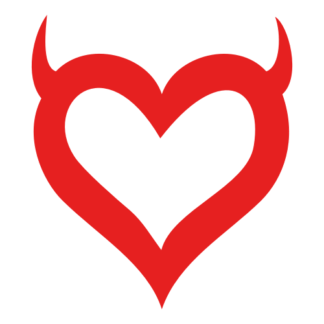 Heart With Horns Decal (Red)